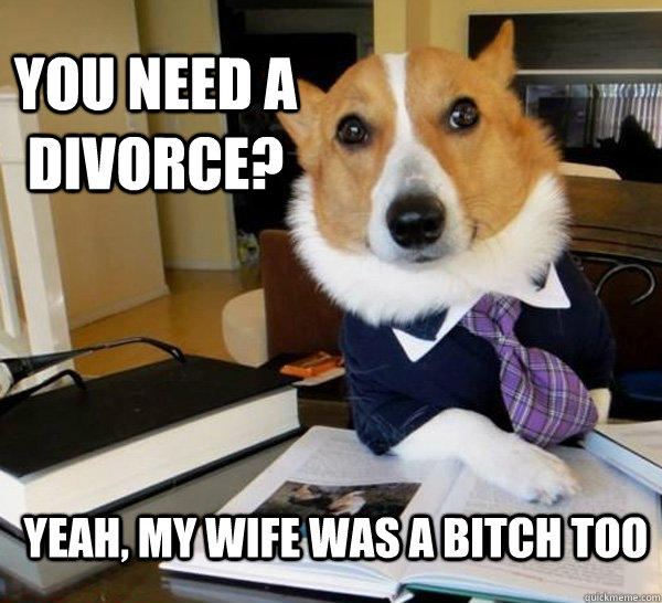 you need a Divorce? yeah, my wife was a bitch too   