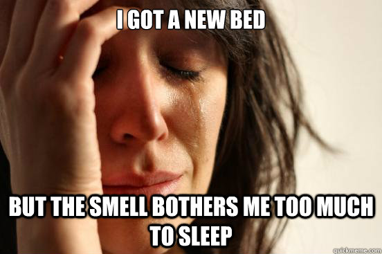 I Got a new bed but the smell bothers me too much to sleep  First World Problems