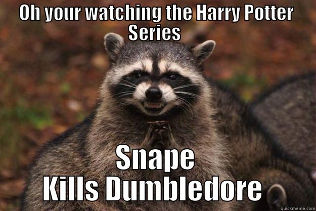 OH YOUR WATCHING THE HARRY POTTER SERIES  SNAPE KILLS DUMBLEDORE  Evil Plotting Raccoon