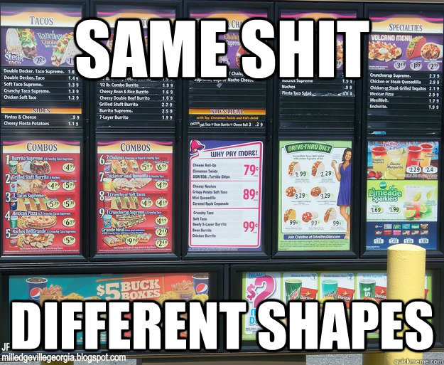 Same shit different shapes  