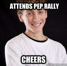 Attends Pep Rally Cheers  High School Freshman