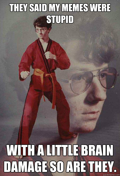 They said my memes were stupid With a little brain damage so are they.  - They said my memes were stupid With a little brain damage so are they.   Karate Kyle