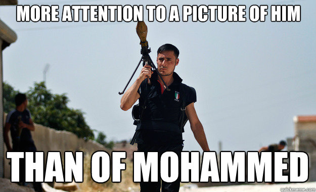 More attention to a picture of him Than of Mohammed   Ridiculously Photogenic Syrian Soldier