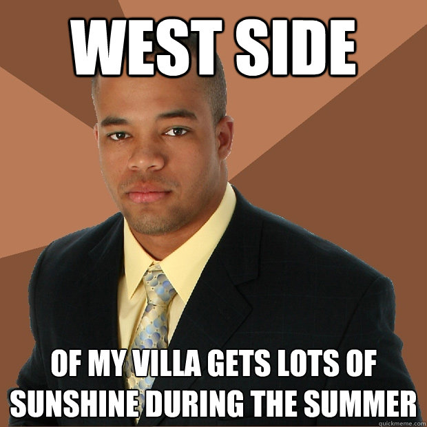 west side of my villa gets lots of sunshine during the summer  Successful Black Man