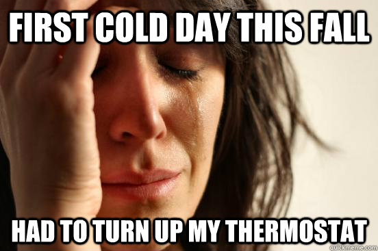 First cold day this fall Had to turn up my thermostat  First World Problems