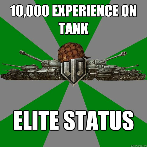 10,000 experience on tank Elite Status  Scumbag World of Tanks