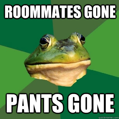 Roommates gone pants gone - Roommates gone pants gone  Foul Bachelor Frog