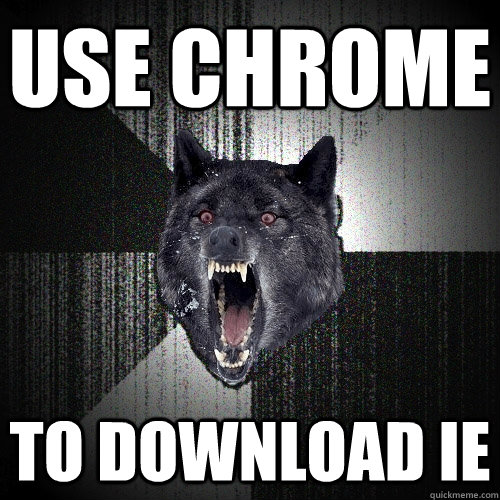 USE CHROME TO DOWNLOAD IE  Insanity Wolf