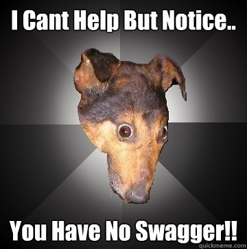 I Cant Help But Notice.. You Have No Swagger!! - I Cant Help But Notice.. You Have No Swagger!!  Depression Dog
