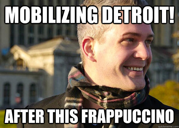 mobilizing detroit! after this frappuccino  White Entrepreneurial Guy