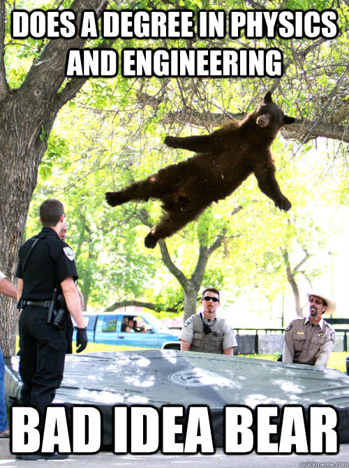 Does a degree in physics and engineering bad idea bear - Does a degree in physics and engineering bad idea bear  silly bear