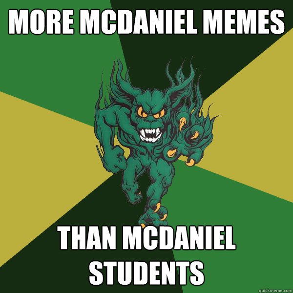 More Mcdaniel Memes Than Mcdaniel students - More Mcdaniel Memes Than Mcdaniel students  Green Terror