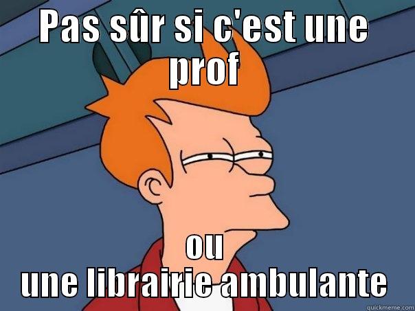 PAS SÛR SI C'EST UNE PROF OU UNE LIBRAIRIE AMBULANTE Futurama Fry