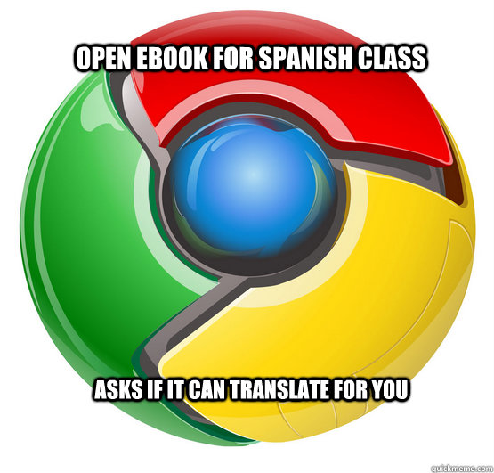 Open eBook for Spanish Class Asks if it can Translate for you   Chrome User