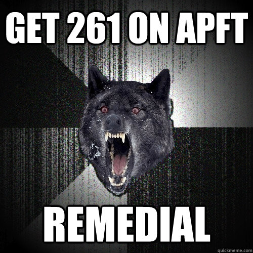 Get 261 on APFT Remedial - Get 261 on APFT Remedial  Insanity Wolf