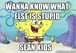 wanna know what else is stupid Sean kids - wanna know what else is stupid Sean kids  SpongeBob Texas