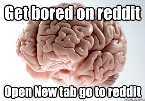 Get bored on reddit Open New tab go to reddit   Scumbag Brain