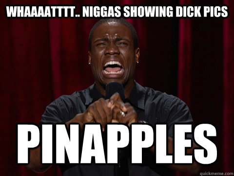 Whaaaatttt.. Niggas showing dick pics PINAPPLES   Kevin Hart