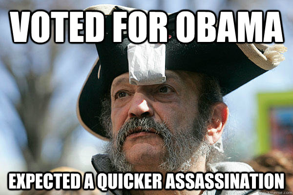 voted for obama expected a quicker assassination  Tea Party Ted