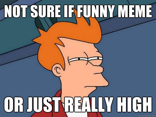 Not sure if funny meme or just really high  Futurama Fry