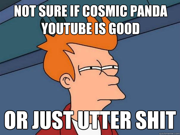 not sure if cosmic panda youtube is good or just utter shit  Futurama Fry