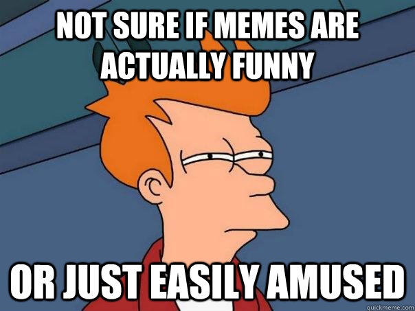 Not sure if memes are actually funny Or just easily amused  Futurama Fry