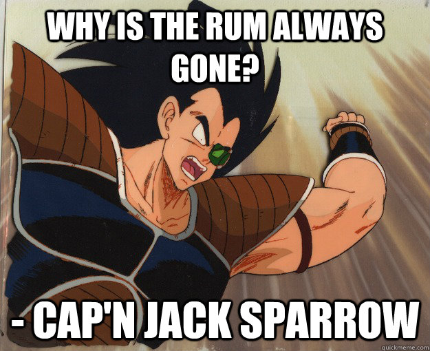 Why is the rum always gone? - Cap'n Jack Sparrow  