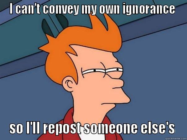 I CAN'T CONVEY MY OWN IGNORANCE SO I'LL REPOST SOMEONE ELSE'S Futurama Fry