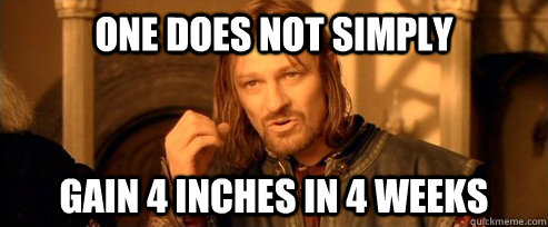 One does not simply Gain 4 inches in 4 weeks  One Does Not Simply