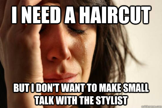 I need a haircut but I don't want to make small talk with the stylist  First World Problems