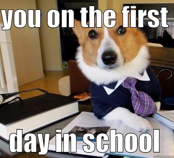 first impression - YOU ON THE FIRST  DAY IN SCHOOL Lawyer Dog