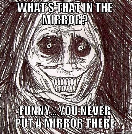 WHAT'S THAT IN THE MIRROR? FUNNY... YOU NEVER PUT A MIRROR THERE Horrifying Houseguest