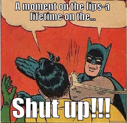 A MOMENT ON THE LIPS-A LIFETIME ON THE... SHUT UP!!! Batman Slapping Robin