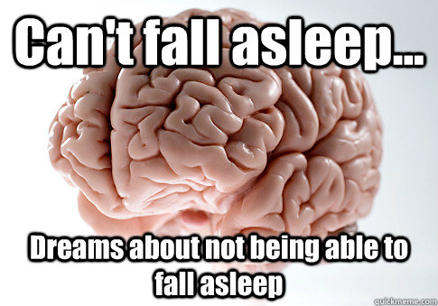 Can't fall asleep... Dreams about not being able to fall asleep   Scumbag Brain