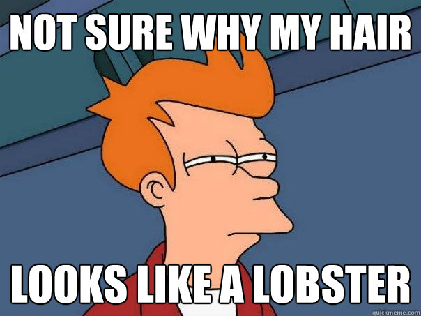 Not sure why my hair looks like a lobster - Not sure why my hair looks like a lobster  Futurama Fry