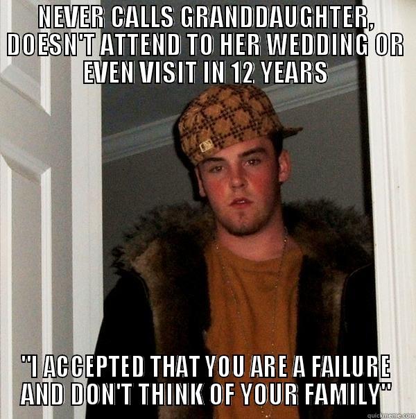 My grandmother everyone - NEVER CALLS GRANDDAUGHTER, DOESN'T ATTEND TO HER WEDDING OR EVEN VISIT IN 12 YEARS 