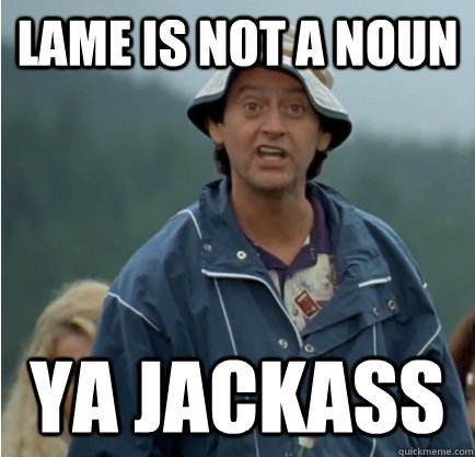 Lame is not a noun ya jackass - Lame is not a noun ya jackass  ya jackass