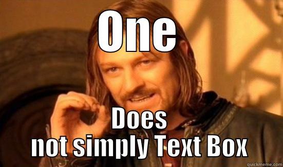 ONE DOES NOT SIMPLY TEXT BOX Boromir