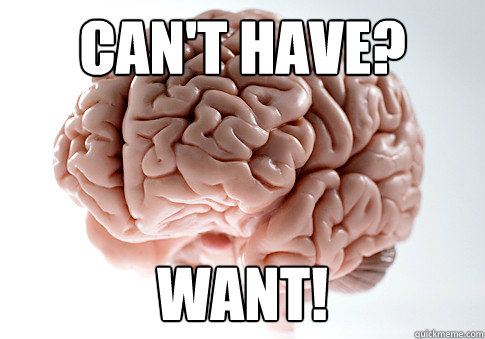 Can't have? WANT!  Scumbag Brain