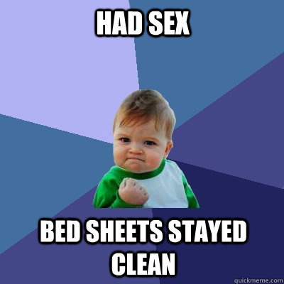 Had Sex BED SHEETS STAYED CLEAN - Had Sex BED SHEETS STAYED CLEAN  Success Kid