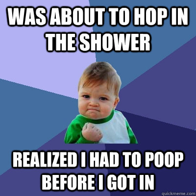 Was about to hop in the shower Realized I had to poop before I got in  Success Kid