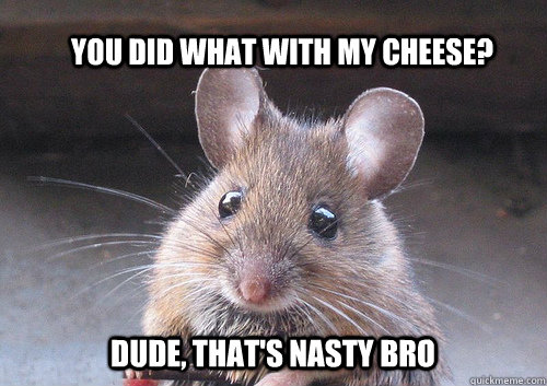 You did what with my cheese? Dude, that's nasty bro  