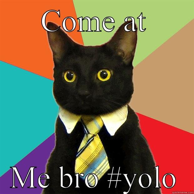 COME AT ME BRO #YOLO Business Cat