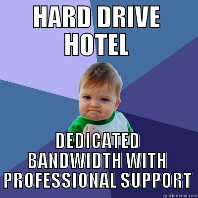 HARD DRIVE HOTEL DEDICATED BANDWIDTH WITH PROFESSIONAL SUPPORT Success Kid