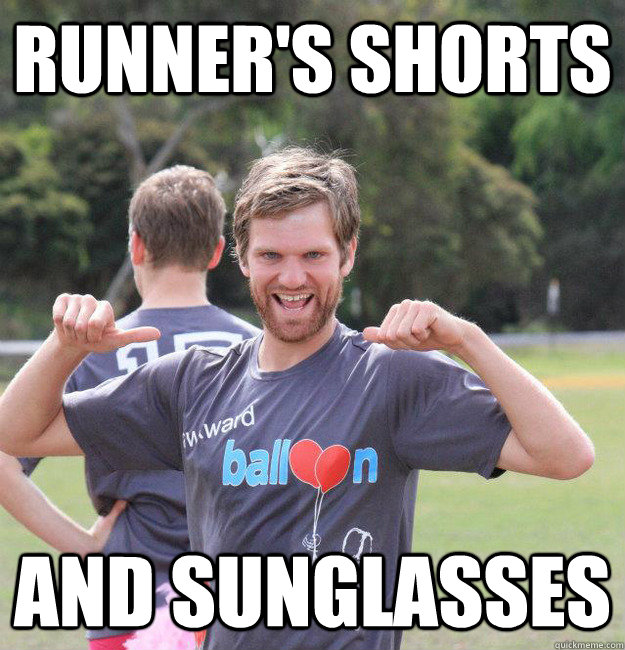 runner's shorts and sunglasses   Intermediate Male Ultimate Player