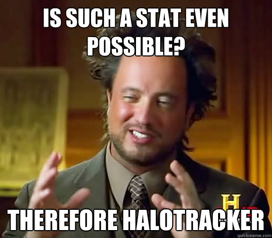 Is such a stat even possible? therefore Halotracker  Ancient Aliens