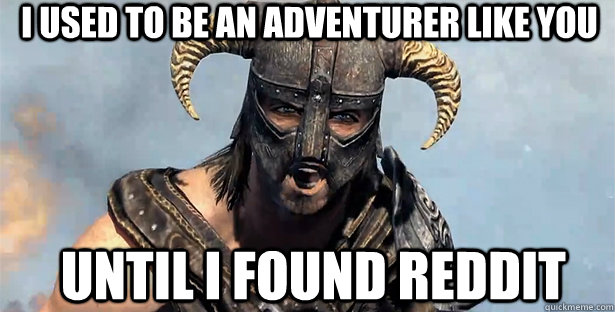 i used to be an adventurer like you until i found reddit  skyrim