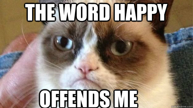 The word happy offends me  