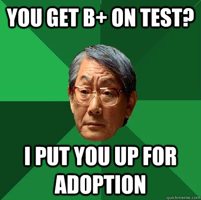 you get b+ on test? i put you up for adoption  High Expectations Asian Father