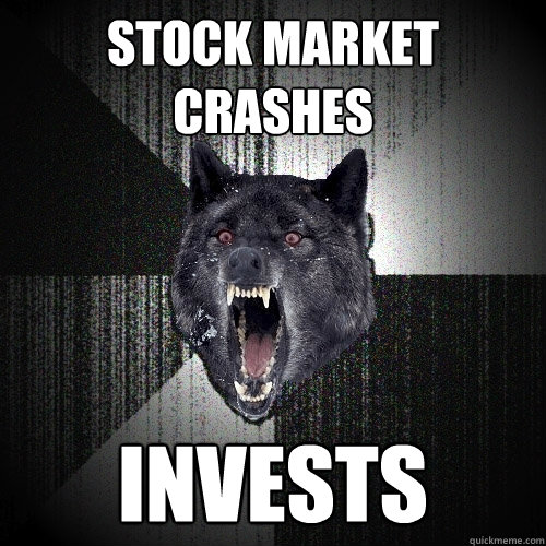 Stock market crashes INvests  Insanity Wolf